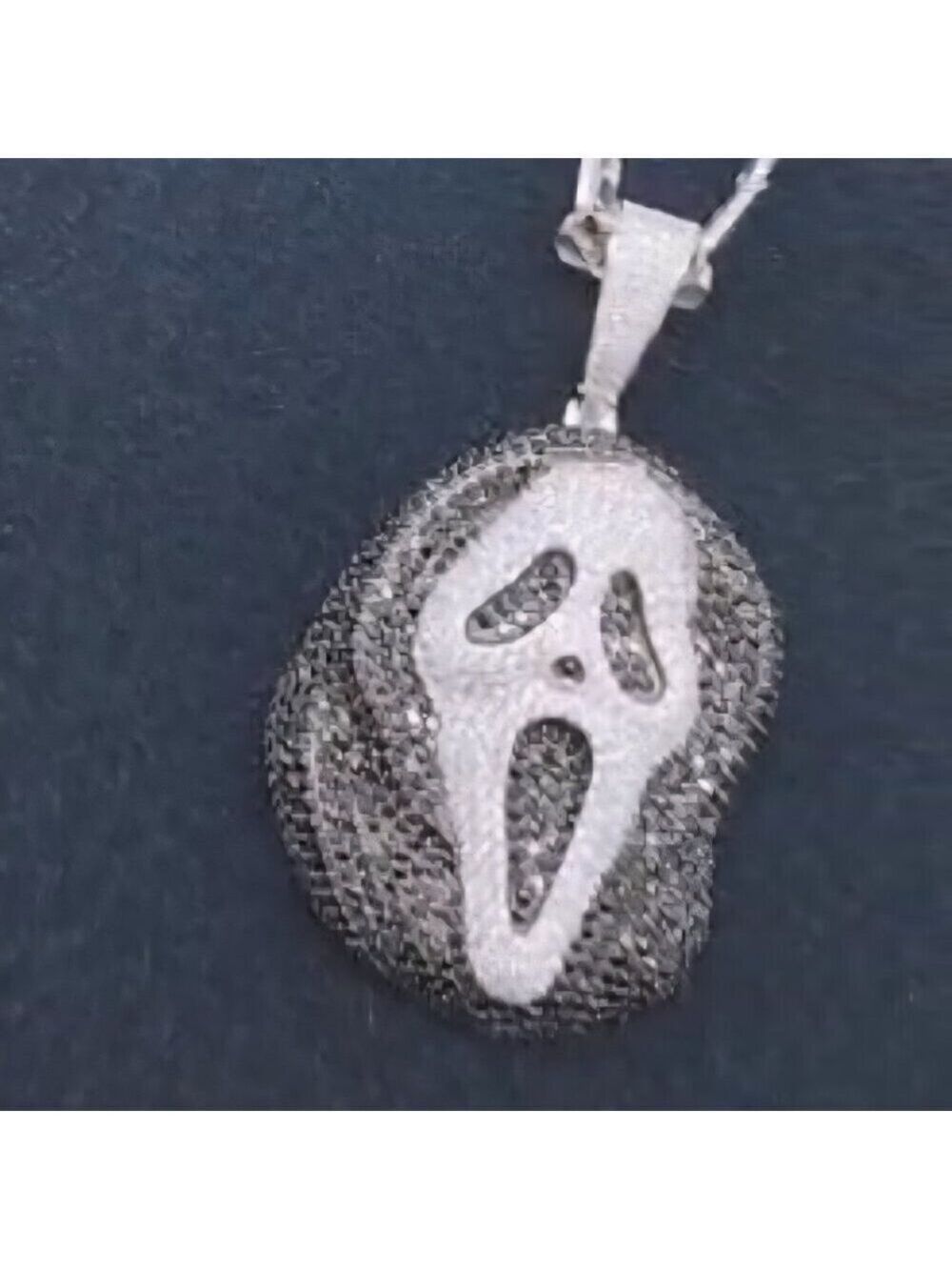Scream Mask Pendant – 925 Sterling Silver Horror Charm, Brand New
